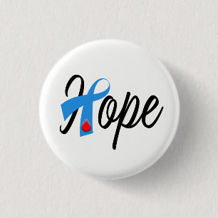 Type 1 Diabetes Blue Ribbon Awareness HOPE 3 Cm Round Badge