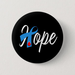 Type 1 Diabetes Blue Ribbon Awareness HOPE 6 Cm Round Badge