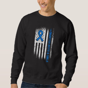 Type 1 Diabetes Boys & Girls Diabetes Ribbon & Ame Sweatshirt