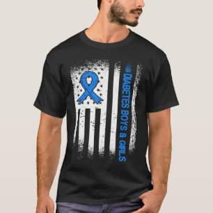 Type 1 Diabetes Boys & Girls Diabetes Ribbon & Ame T-Shirt