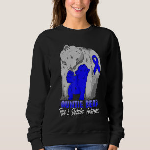 Type 1 Diabetes Child Awareness Aunt Bear Support  Sweatshirt
