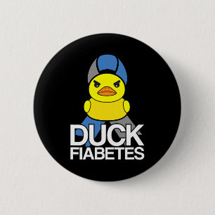 Type 1 Diabetes Duck Fiabetes T1d Awareness  6 Cm Round Badge