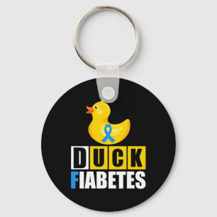 Type 1 Diabetes Duck Fiabetes T1D Awareness  Key Ring