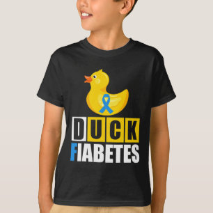 Type 1 Diabetes Duck Fiabetes T1d Awareness T-Shirt