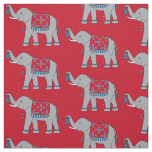 Type 1 Diabetes Elephant of Awareness and Hope Fabric