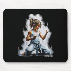 Type 1 Diabetes Karate Warrior Girl Wears Cgm And Mouse Pad