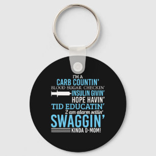 Type 1 Diabetes Mom Fun T1d Diabetic Awareness Wom Key Ring