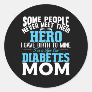 Type 1 Diabetes Mum Mother T1d Diabetic Awareness  Classic Round Sticker
