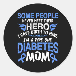 Type 1 Diabetes Mum Mother T1D Diabetic Awareness Classic Round Sticker