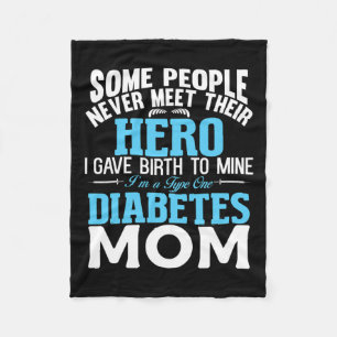 Type 1 Diabetes Mum Mother T1d Diabetic Awareness Fleece Blanket