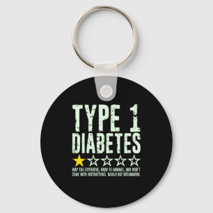 Type 1 Diabetes One Star Rating, T1d Awareness Dia Key Ring