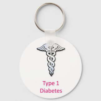 Type 1 Diabetes pink Key Ring