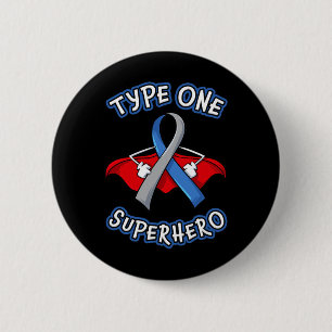 Type 1 Diabetes Superhero Awareness Gift Diabetic  6 Cm Round Badge