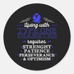 Type 1 Diabetes T1d Awareness  Classic Round Sticker