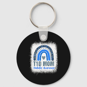 Type 1 Diabetes T1d Mum Diabetes Awareness Leopard Key Ring