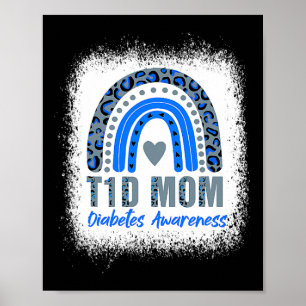 Type 1 Diabetes T1d Mum Diabetes Awareness Leopard Poster