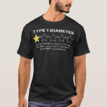 Type 1 Diabetes T1D One Star Rating Funny Awarenes T-Shirt<br><div class="desc">Type 1 Diabetes T1D One Star Rating Funny Awarenes</div>