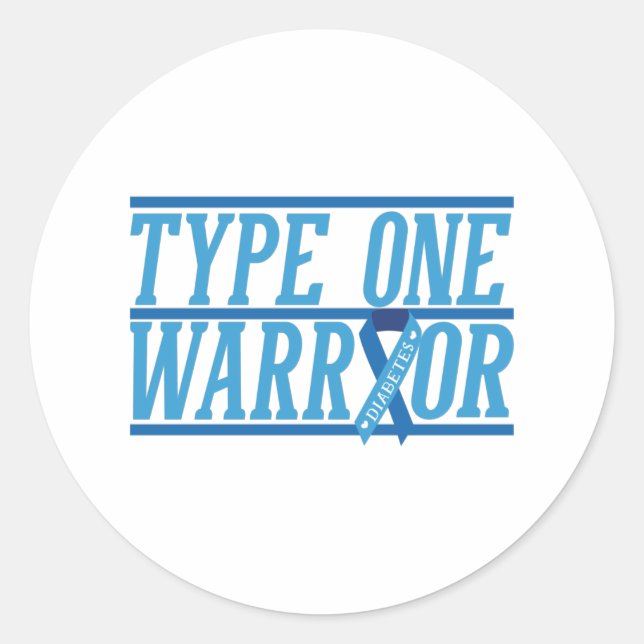 Type 1 Diabetes warrior Classic Round Sticker (Front)