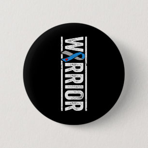 Type 1 Diabetes Warrior - Sideways Awareness Ribbo 6 Cm Round Badge