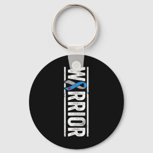 Type 1 Diabetes Warrior - Sideways Awareness Ribbo Key Ring