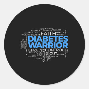 Type 1 Fighting Raise Awareness Diabetes Warrior Classic Round Sticker