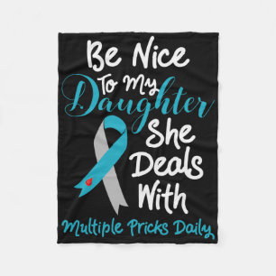 Type 1 Mom T1d Dad Diabetes Awareness Month Multip Fleece Blanket