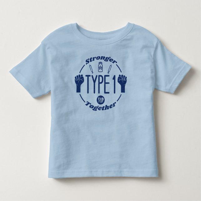 Type 1 Stronger Together T [Nvy-LtBlu] Shirt (Front)