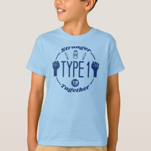 Type 1 Stronger Together T [Nvy-LtBlu] Shirt