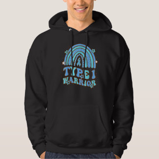 Type 1 Warrior Retro Rainbow Diabetes Awareness Ri Hoodie