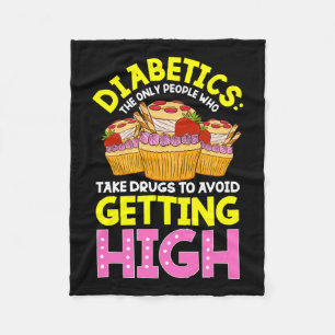 Type 2 Diabetes Awareness Cute Diabetics Sweets Fleece Blanket