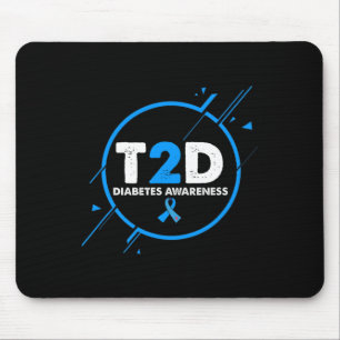 Type 2 Diabetes Awareness Vintage Diabetic T2d Dad Mouse Pad