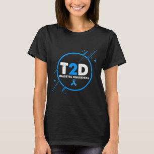Type 2 Diabetes Awareness Vintage Diabetic T2d Dad T-Shirt