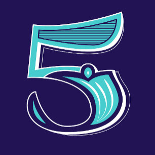 Type Art: Number Five Square Sticker