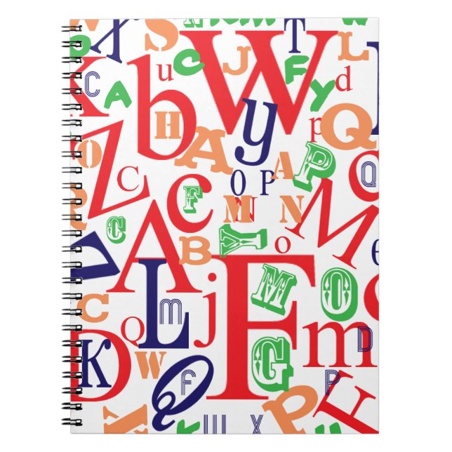 Type Fun Cool From A to Z Bold Design Notebook (Front)