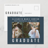 Type graduation multi photo modern blue and white
