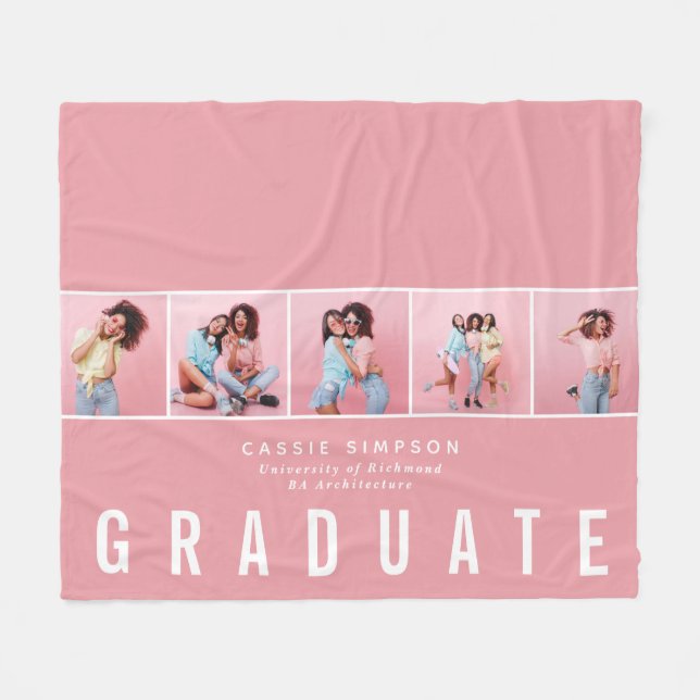 Type graduation multi photo modern fleece blanket (Front (Horizontal))