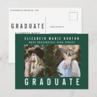 Type graduation multi photo modern green and white