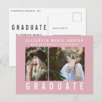 Type graduation multi photo modern pink and white