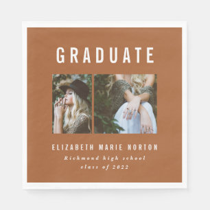 Type graduation multi photo terracotta and white napkin