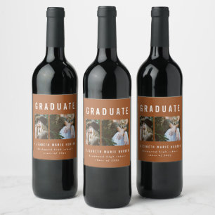 Type graduation multi photo terracotta wine label