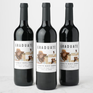 Type graduation multi photo wine label