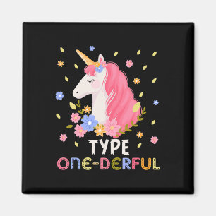 Type One-Derful Unicorn Fun Diabetic Type 1 Diabet Magnet