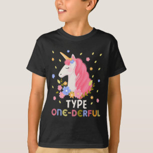 Type One-Derful Unicorn Fun Diabetic Type 1 Diabet T-Shirt