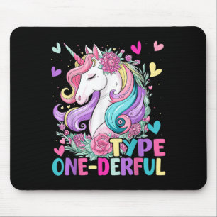 Type One-derful Unicorn Funny Diabetic Type 1 Diab Mouse Pad