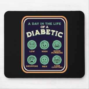 Type One Diabetes A Day As A Diabetic Fun T1D Awar Mouse Pad