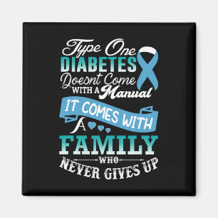 Type One Diabetes For Family Blue Ribbon Diabetic Magnet