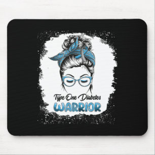 Type One Diabetes Warrior Bleached Messy Bun Belie Mouse Pad