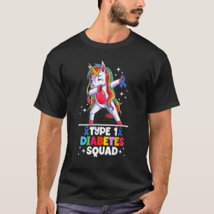 Type One Diabetic Tee Unicorn Type 1 Diabetes Squa