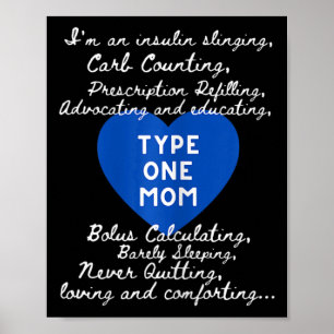 Type One Mum Awareness Diabetes Awareness Day T1D Poster