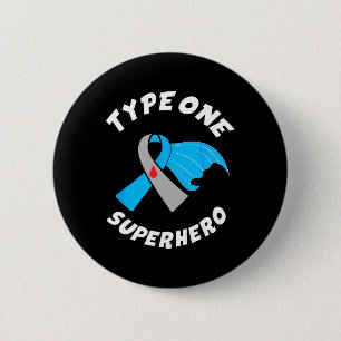 Type One Superhero Type 1 Diabetes Awareness 1 6 Cm Round Badge